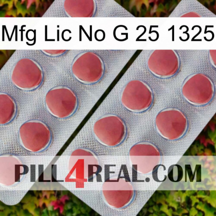 Mfg Lic No G 25 1325 19
